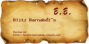 Blitz Barnabás névjegykártya
