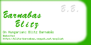 barnabas blitz business card